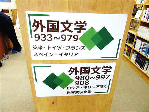鳥取県立米子東高等学校　書架サイン